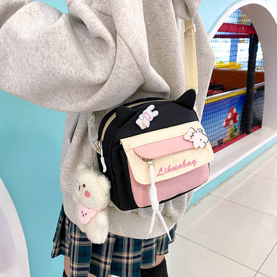 Bērnu maza soma meitenēm ar plecu rokturi un kabatu