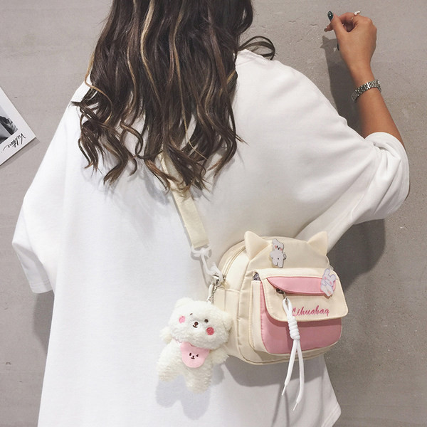 Bērnu maza soma meitenēm ar plecu rokturi un kabatu