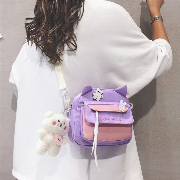 Bērnu maza soma meitenēm ar plecu rokturi un kabatu