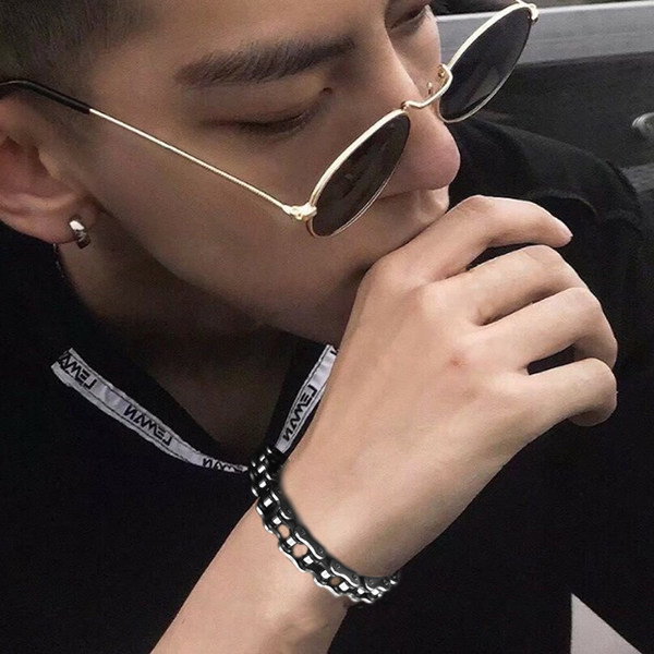 Alkalmi férfi acél lánckarkötő