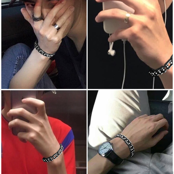 Alkalmi férfi acél lánckarkötő