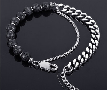 Férfi titán karkötő kövekkel