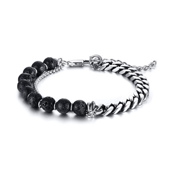 Férfi titán karkötő kövekkel