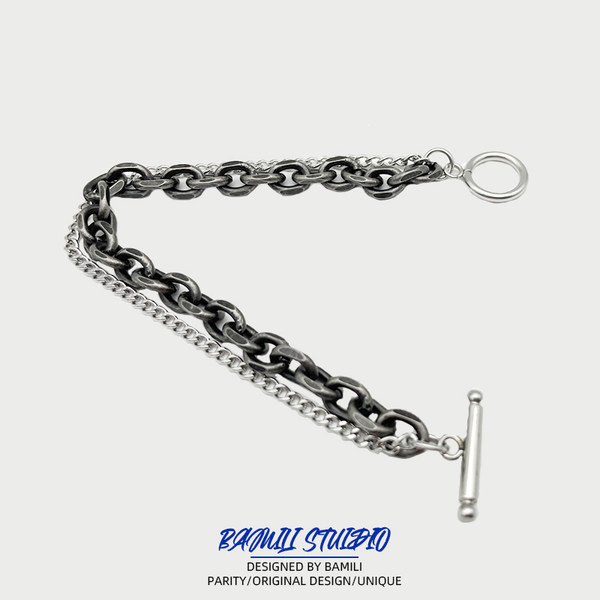 Dvobojna muška narukvica retro model