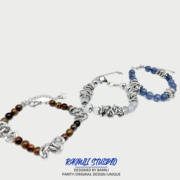 Új modell férfi karkötő színes kövekkel