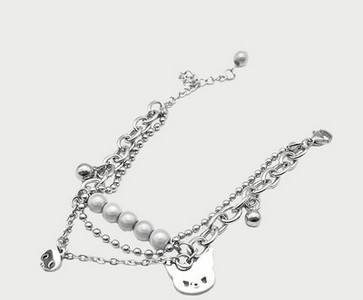 Čelična muška narukvica s ukrasnim biserima