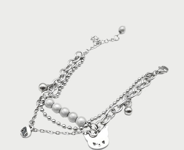 Čelična muška narukvica s ukrasnim biserima