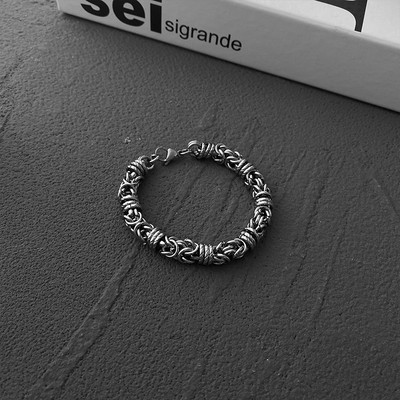 Retro stílusú titán acél férfi karkötő