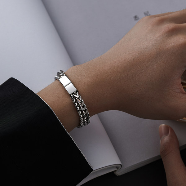 Ατσάλινο ανδρικό βραχιόλι με μαγνητική πόρπη