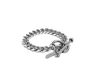 Ezüst fonott férfi karkötő