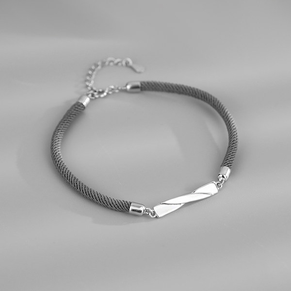 Ανδρικό βραχιόλι με μεταλλικό στοιχείο