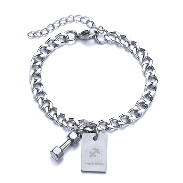 Férfi karkötő fém medállal