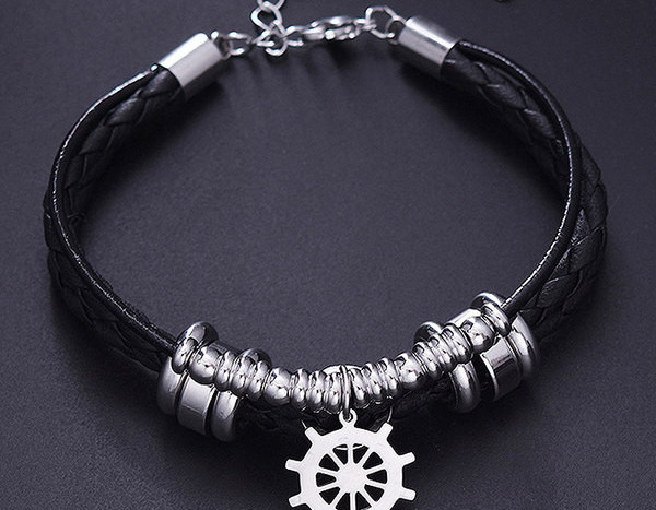 Modern acél férfi karkötő