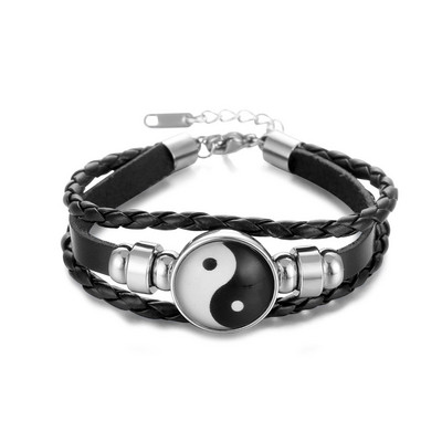 Vīriešu ādas rokassprādze ar gaismas elementu