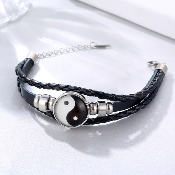 Vīriešu ādas rokassprādze ar gaismas elementu