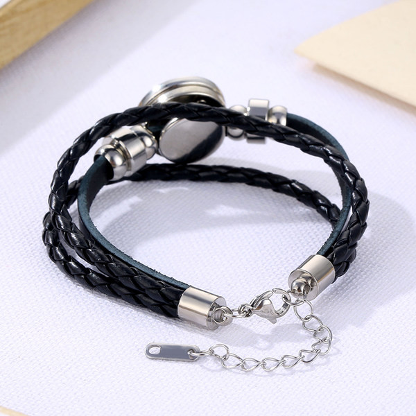 Vīriešu ādas rokassprādze ar gaismas elementu