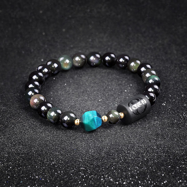 Ανδρικό βραχιόλι με χάντρες σε διάφορα χρώματα