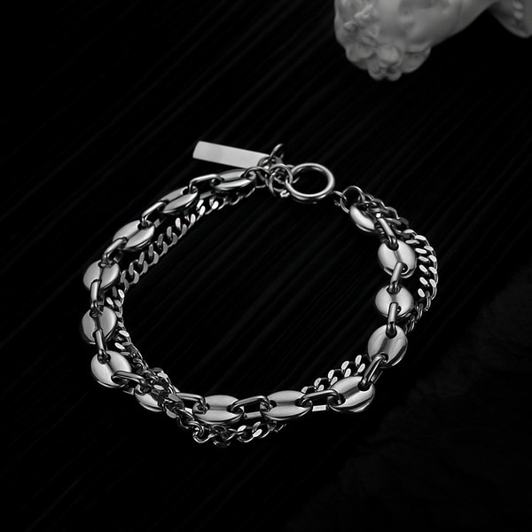 Divrindu rokassprādze sudraba krāsā vīriešiem