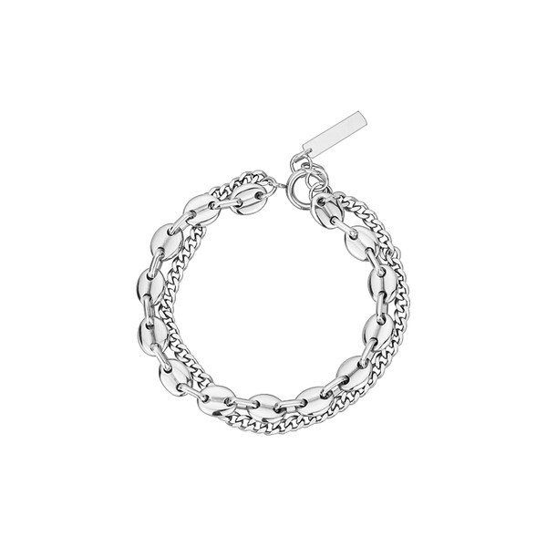 Divrindu rokassprādze sudraba krāsā vīriešiem