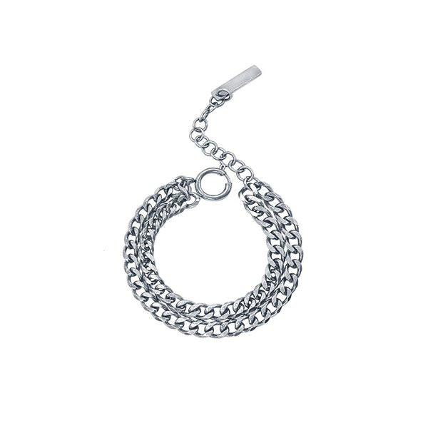 Dvoslojna muška čelična narukvica