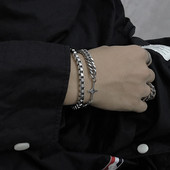 Férfi karkötő retro modell acélból