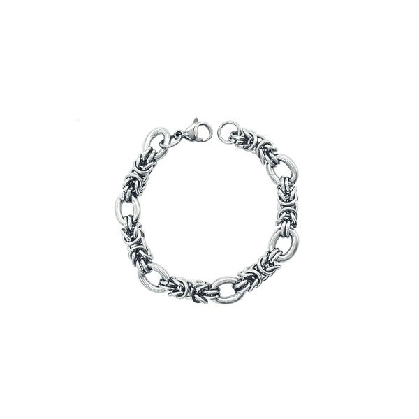 Tērauda vīriešu rokassprādze sudraba krāsā