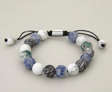 Ανδρικό πέτρινο βραχιόλι casual μοντέλο με ρυθμιζόμενο μέγεθος