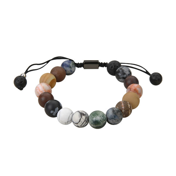 Ανδρικό πέτρινο βραχιόλι casual μοντέλο με ρυθμιζόμενο μέγεθος