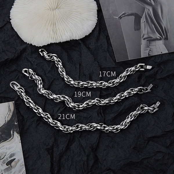 Ανδρικό ασημένιο πλεκτό βραχιόλι