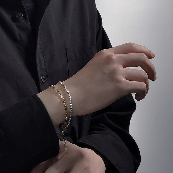 Férfi karkötő ezüst és arany színben - két modell