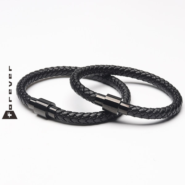 Vīriešu melna ādas rokassprādze