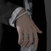 Vīriešu rokassprādze no titāna tērauda sudraba krāsā