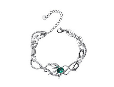 Moderna vīriešu rokassprādze ar dekoratīvu akmeni