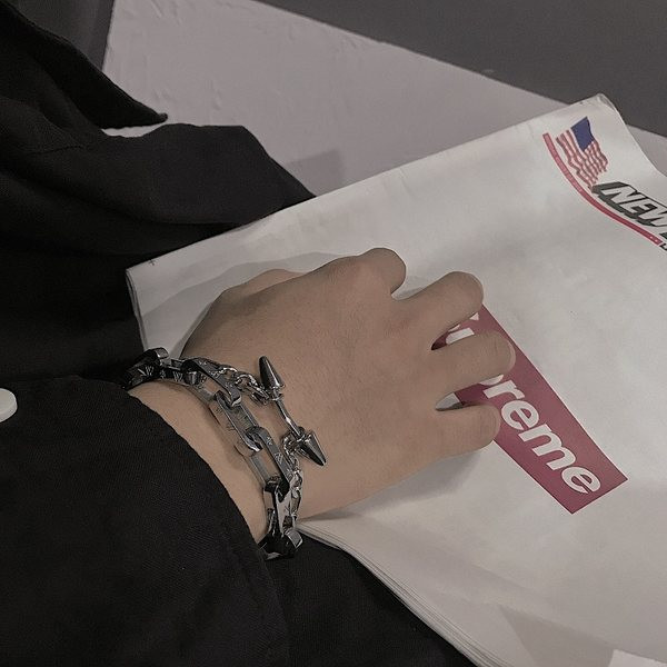 Férfi titán acél karkötő alkalmi modell