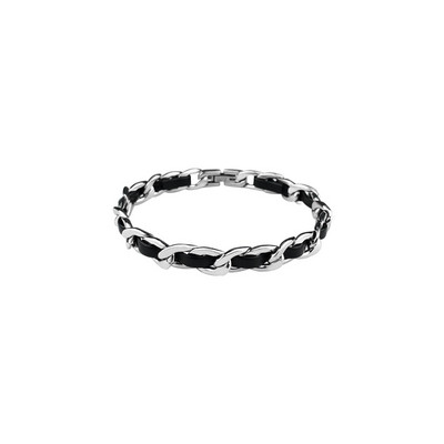 Új modell férfi karkötő eko bőrből, fém elemmel