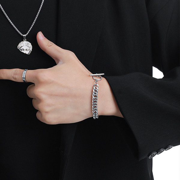 Titāna tērauda rokassprādze vīriešiem