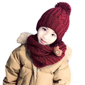 Детска зимна шапка с 3D-елемент