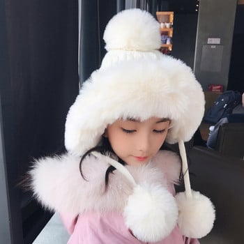 Детска зимна шапка за момичета с топла подплата 