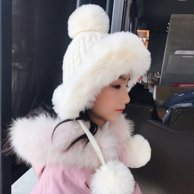 Gyermek téli sapka lányoknak meleg béléssel