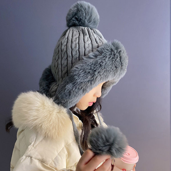 Gyermek téli sapka lányoknak meleg béléssel