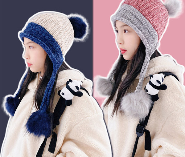 Új modell téli sapka lányoknak meleg béléssel