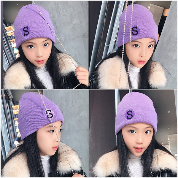 Bērnu ziemas cepure ar izšuvumu meitenēm