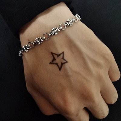 Ανδρικό casual ατσάλινο βραχιόλι με στάμπα