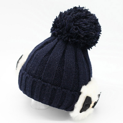 Χειμερινό καπέλο για κορίτσια με κορδέλα και ζεστή φόδρα