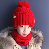 Téli gyerek sapka és sál szett lányoknak