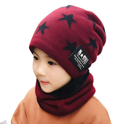 Alkalmi mintás gyerek sapka és sál béléssel és nyomattal