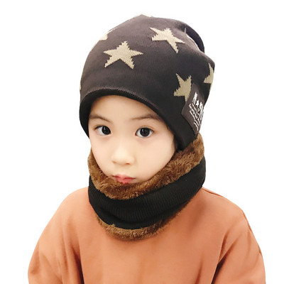 Alkalmi mintás gyerek sapka és sál béléssel és nyomattal