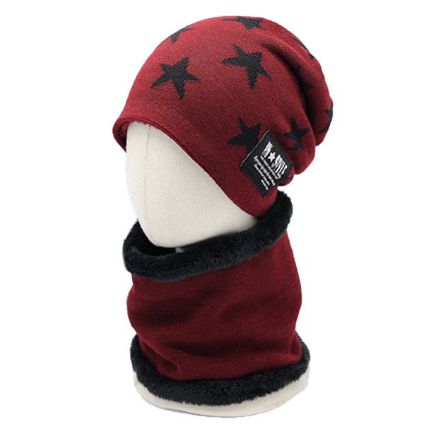 Alkalmi mintás gyerek sapka és sál béléssel és nyomattal