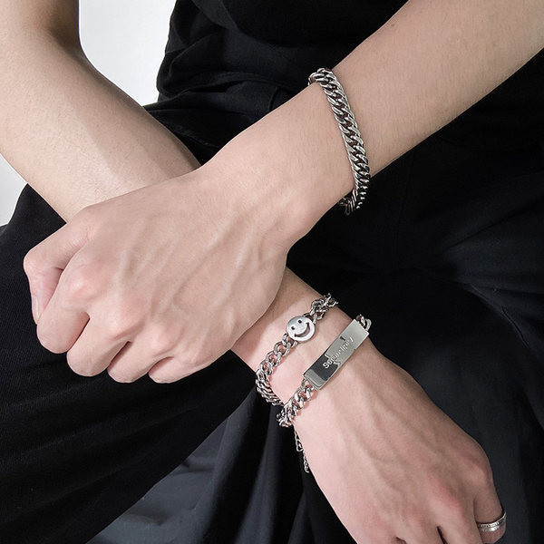 Muška podesiva narukvica u srebrnoj boji - više modela