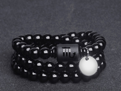 Ανδρικό casual βραχιόλι με χάντρες και ζώδια